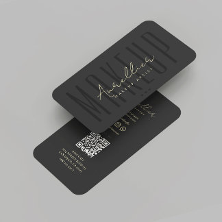 Moderne make-up artist zwart monogram visitekaartje