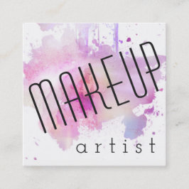 moderne make - up artistieke roze waterverf vierkante visitekaartje