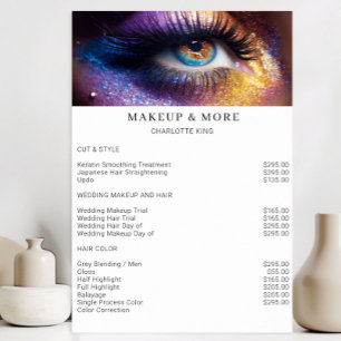 Moderne, make-up foto salon prijslijst poster