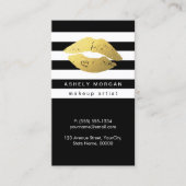 Moderne make-up gouden lippen - Chic zwart witte s Visitekaartje (Voorkant)