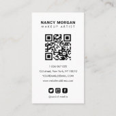 Moderne make-up kalligrafie script fotocollage visitekaartje (Achterkant)