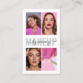 Moderne make-up kalligrafie script fotocollage visitekaartje (Voorkant)