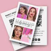 Moderne make-up kalligrafie script fotocollage visitekaartje