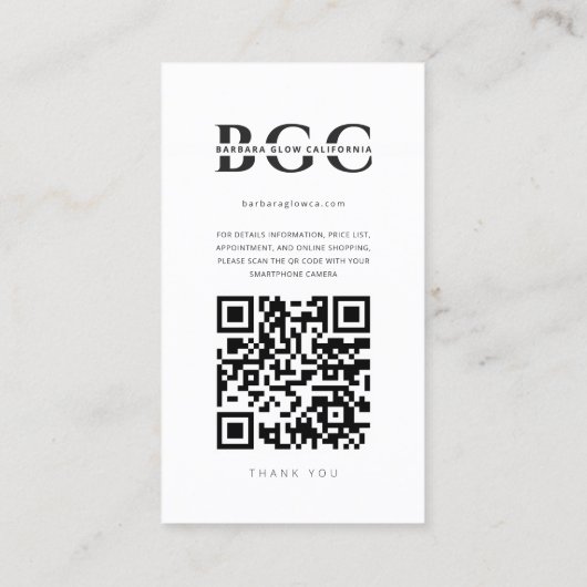 Moderne make-up kunstenaar Lashes Brows Salon Inst Visitekaartje (Achterkant)