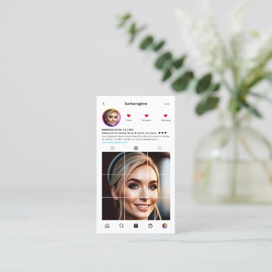 Moderne make-up kunstenaar Lashes Brows Salon Inst Visitekaartje (Staand voorkant)