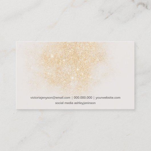 Moderne make-up kunstenaar penseelfotoglitter visitekaartje (Achterkant)