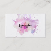 moderne make-up kunstenaar waterverf paarse grunge visitekaartje (Voorkant)