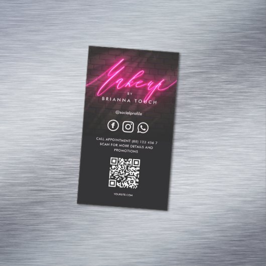 Moderne Make-up Schoonheidssalon Make-up Kunstenaa Magnetisch Visitekaartje (Voorbeeld)