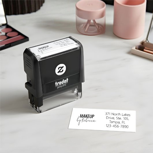 Moderne Make-up Studio Naam Retouradres Zelfinktende Stempel