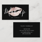 Moderne make-up typografie Roos Gold Glitter Visitekaartje (Voorkant / Achterkant)