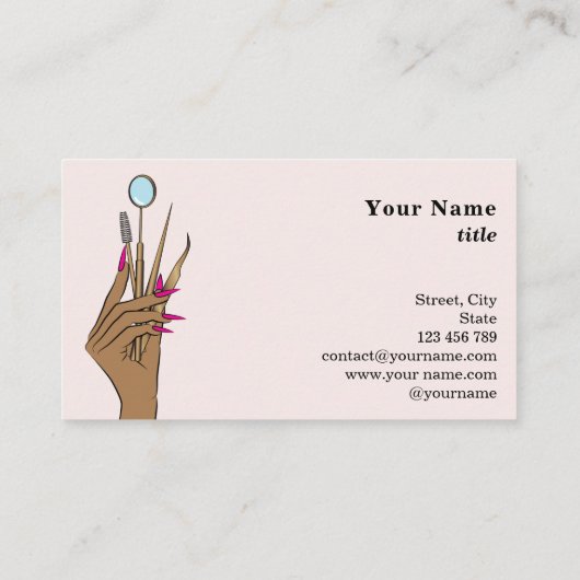 Moderne make-up wenkbrauw ogen wimpers Girly Busin Visitekaartje (Achterkant)