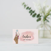 Moderne make-up wenkbrauw ogen wimpers Girly Busin Visitekaartje (Staand voorkant)