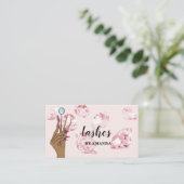 Moderne make-up wenkbrauw ogen wimpers Girly Busin Visitekaartje (Staand voorkant)