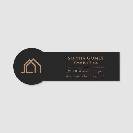 Moderne makelaar badge magnetische naamkaartjes (Voorkant)