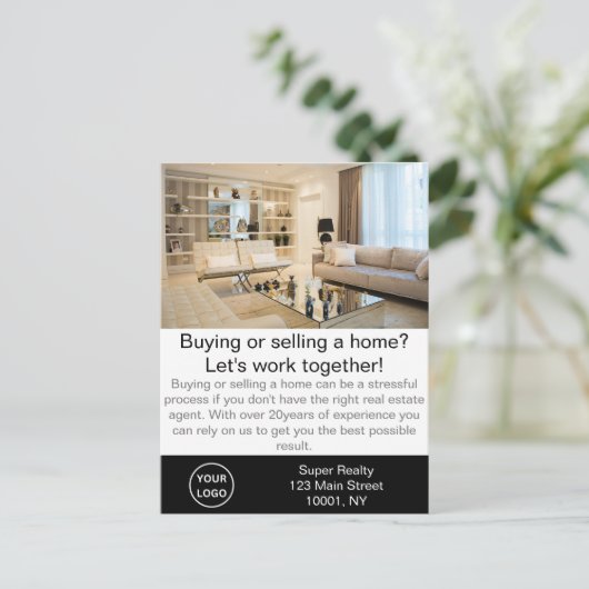 Moderne makelaar  briefkaart (Staand voorkant)