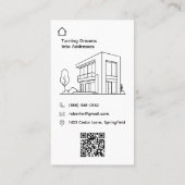 Moderne Makelaar Broker Witte Foto QR Visitekaartje (Achterkant)