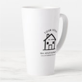 Moderne makelaar Business Logo Custom Latte Mok (Rechterhoek)