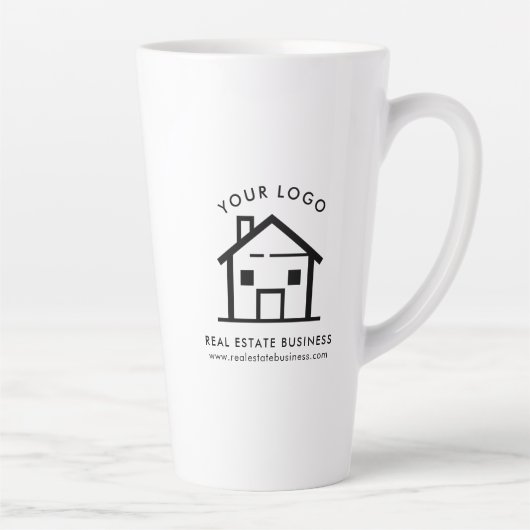 Moderne makelaar Business Logo Custom Latte Mok (Rechts)