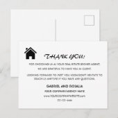 Moderne makelaar dank je klant briefkaart (Voorkant / Achterkant)