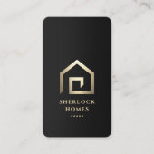 Moderne makelaar Elegant Goud Vastgoed Huis Logo Visitekaartje (Voorkant)