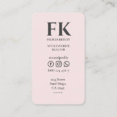 Moderne makelaar Floral Key Hypotheek Makelaar Roz Visitekaartje (Achterkant)
