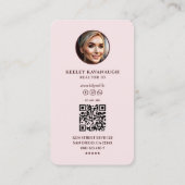 Moderne makelaar foto makelaar roze visitekaartje (Achterkant)