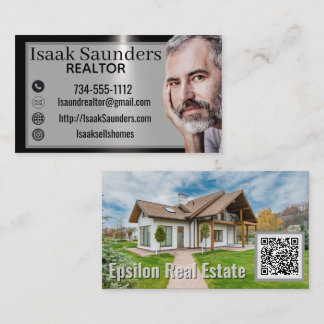 Moderne Makelaar Foto Zakelijke Kaart Onroerend Go Visitekaartje
