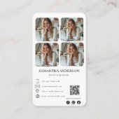 Moderne makelaar & fotograaf Fotogrid & QR-code Visitekaartje (Voorkant)