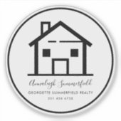 Moderne makelaar gepersonaliseerd sticker (Voorkant)