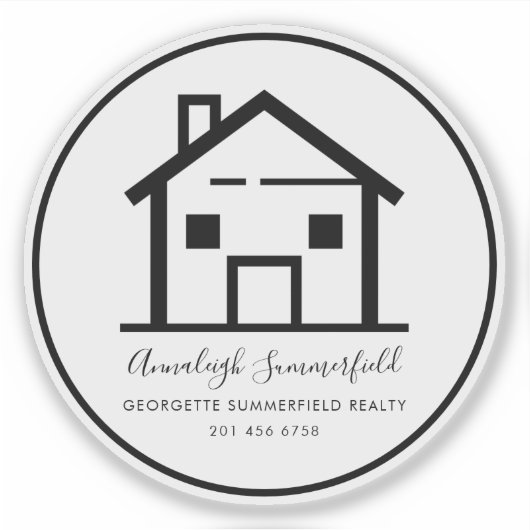 Moderne makelaar gepersonaliseerd sticker (Voorkant)