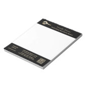 Moderne makelaar gouden huissleutel QR-code Notitieblok (Linkerzijde)