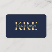 Moderne makelaar hypotheek makelaar marine blauw visitekaartje (Voorkant)