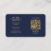 Moderne makelaar hypotheek makelaar marine blauw visitekaartje (Achterkant)