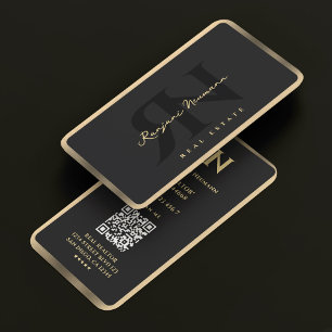 Moderne makelaar hypotheekmakelaar Black Fau Gold  Visitekaartje