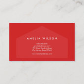 Moderne makelaar in het Rode en Witte Huis Visitekaartje (Achterkant)