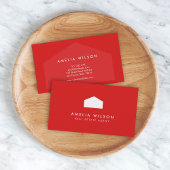 Moderne makelaar in het Rode en Witte Huis Visitekaartje