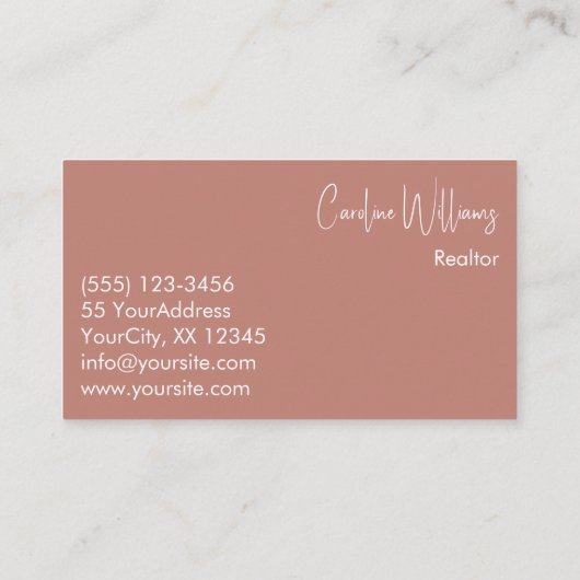 Moderne makelaar in onroerend goed foto stoffig ro visitekaartje (Achterkant)