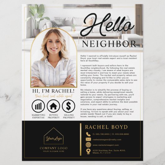 Moderne makelaar Introductiebrief Flyer (Voorkant)