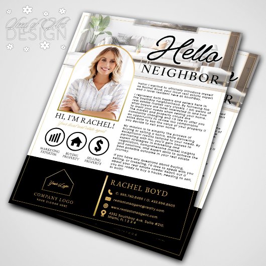 Moderne makelaar Introductiebrief Flyer