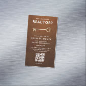 Moderne makelaar lederen afspraak QR Magnetisch Visitekaartje (Voorbeeld)