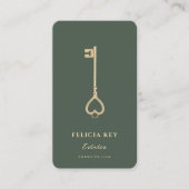 Moderne makelaar makelaar Donkergroen Logo Visitekaartje (Voorkant)