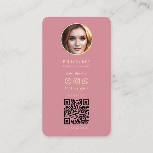 Moderne makelaar makelaar foto QR-code Visitekaartje (Achterkant)