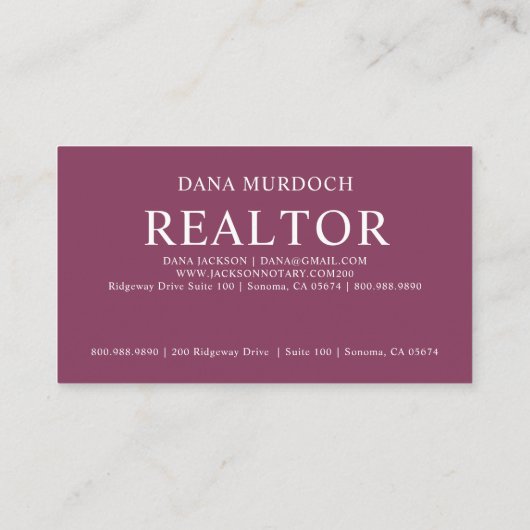 Moderne makelaar makelaar foto visitekaartje (Achterkant)