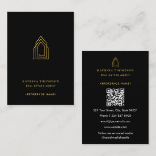 Moderne makelaar makelaar Logo Luxury Gold Visitekaartje