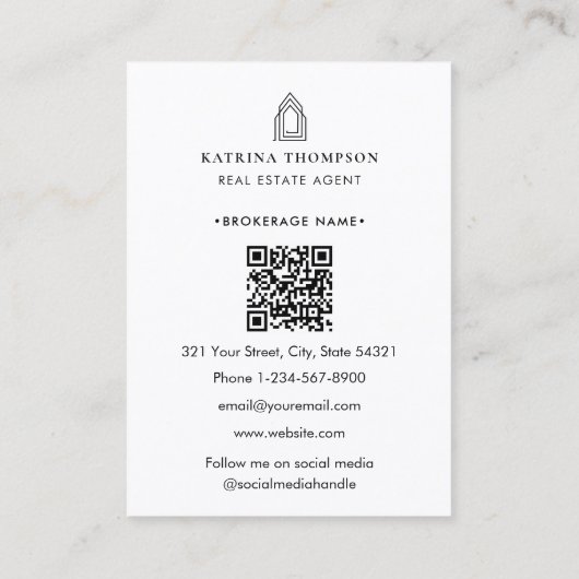 Moderne makelaar makelaar makelaar Logo Visitekaartje (Achterkant)