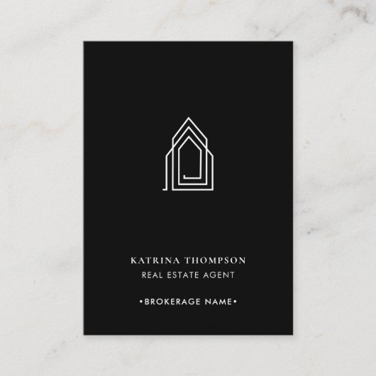 Moderne makelaar makelaar makelaar Logo zwart wit Visitekaartje (Voorkant)