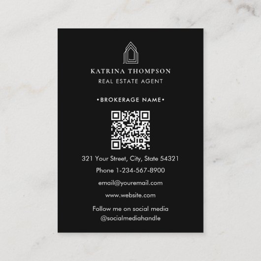 Moderne makelaar makelaar makelaar Logo zwart wit Visitekaartje (Achterkant)