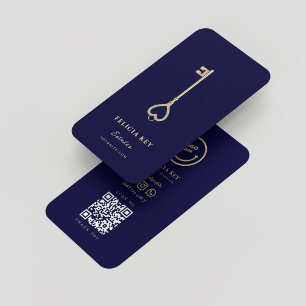 Moderne makelaar makelaar Midnight Blue Visitekaartje