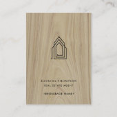 Moderne makelaar makelaar Realtor Logo Wood Visitekaartje (Voorkant)