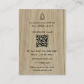 Moderne makelaar makelaar Realtor Logo Wood Visitekaartje (Achterkant)